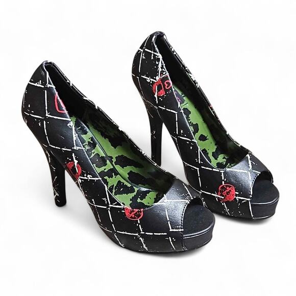 New in Box Abbey Dawn Cross My Heart Peeptoe Platform Heels Sz 6 - Picture 1 of 14